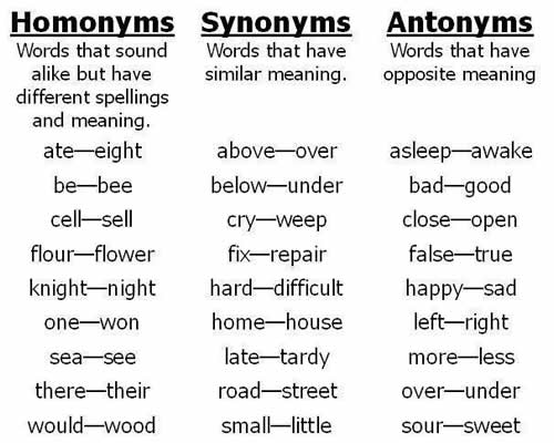 Synonyms And Antonyms