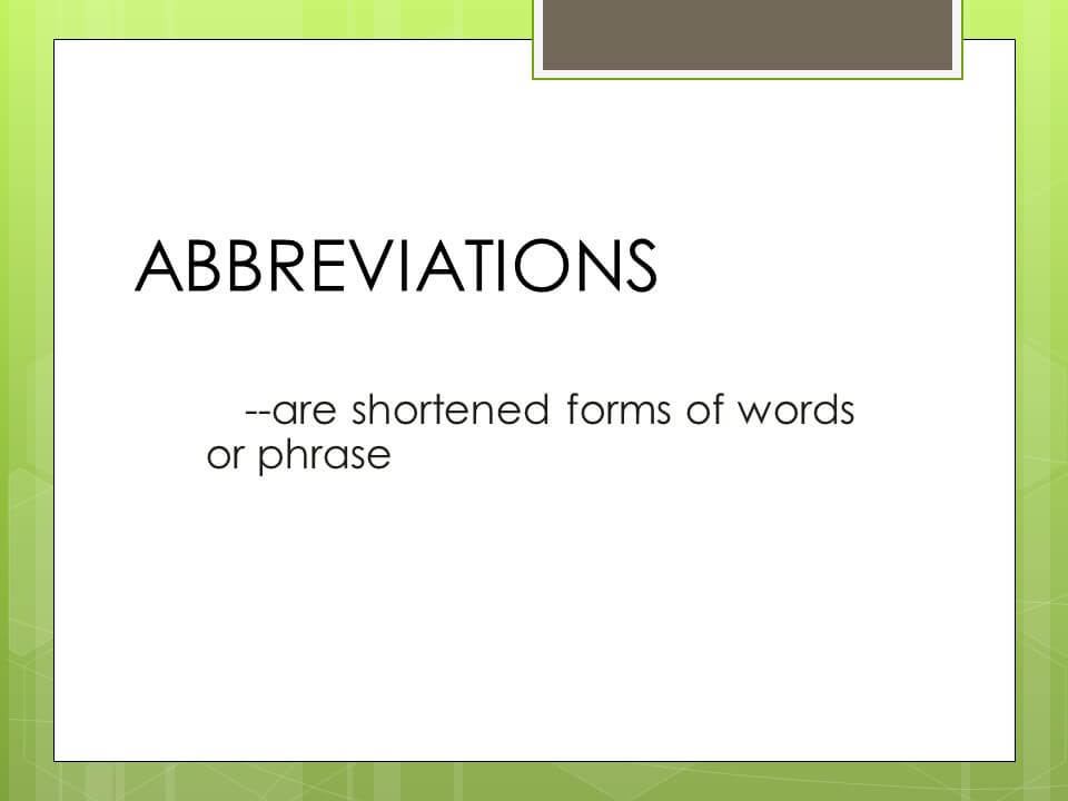 Rules of Abbreviations English Learn Site