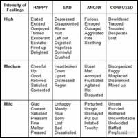 Vocabulary Study – Intensity of Feeling