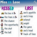 uses of miss and lost