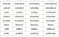 Adjectives ending in ED and ING
