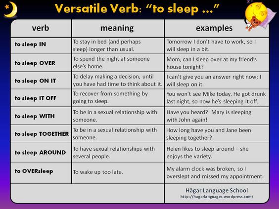 Versatile Verb – To Sleep