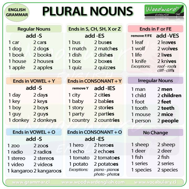Plural Nouns English Learn Site
