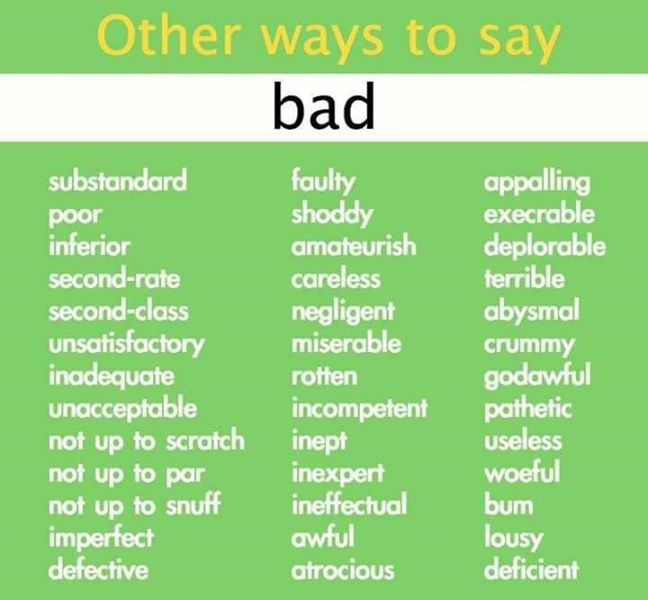 Other ways to say bad
